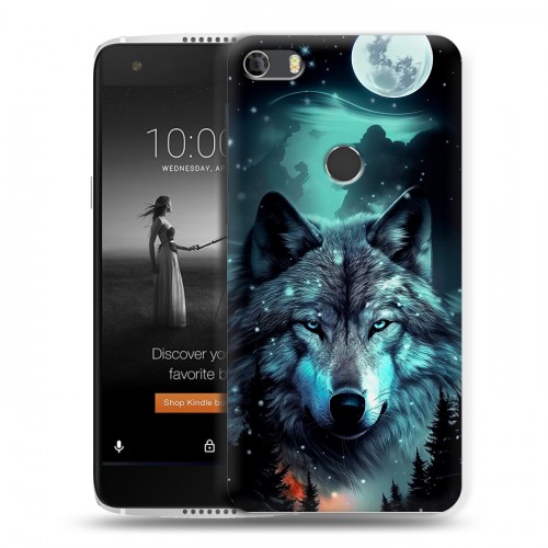Дизайнерский силиконовый чехол для Alcatel Idol 5S Волк и луна
