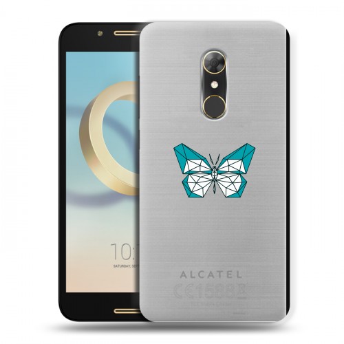 Полупрозрачный дизайнерский силиконовый чехол для Alcatel A7 прозрачные Бабочки 