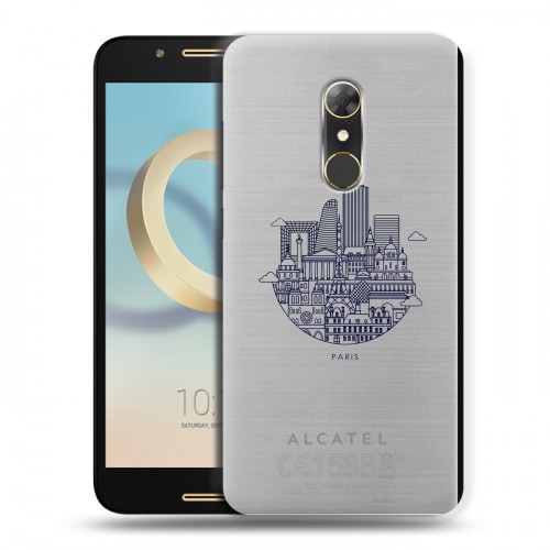 Полупрозрачный дизайнерский силиконовый чехол для Alcatel A7 Прозрачные париж