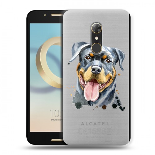 Полупрозрачный дизайнерский силиконовый чехол для Alcatel A7 Прозрачные собаки