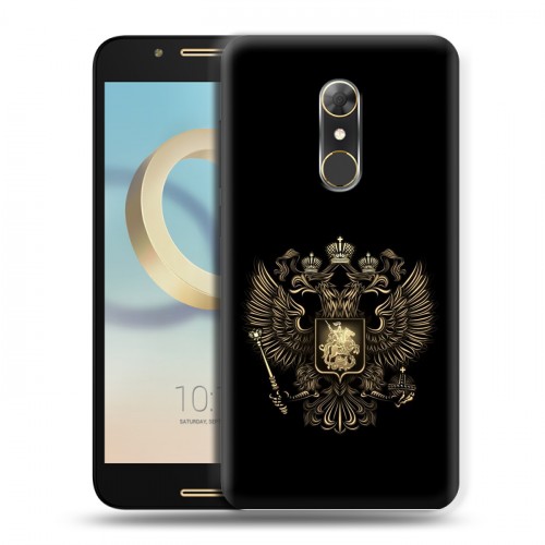 Дизайнерский силиконовый чехол для Alcatel A7 герб России золотой