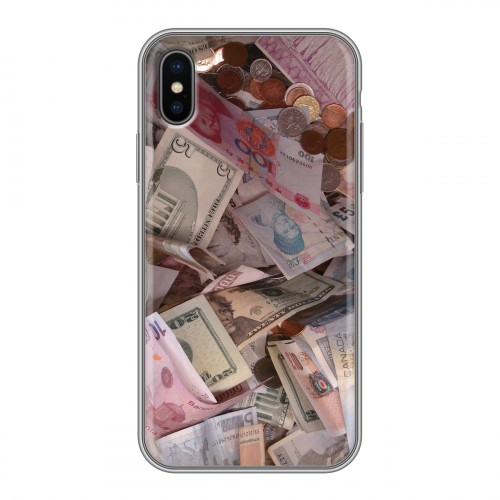 Дизайнерский силиконовый чехол для Iphone x10 Текстуры денег