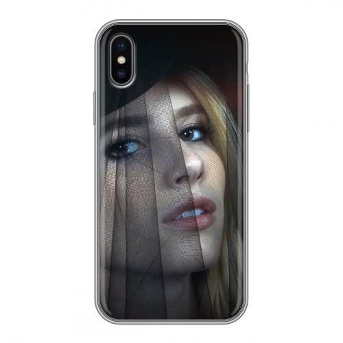 Дизайнерский силиконовый чехол для Iphone x10 Эмма Робертс