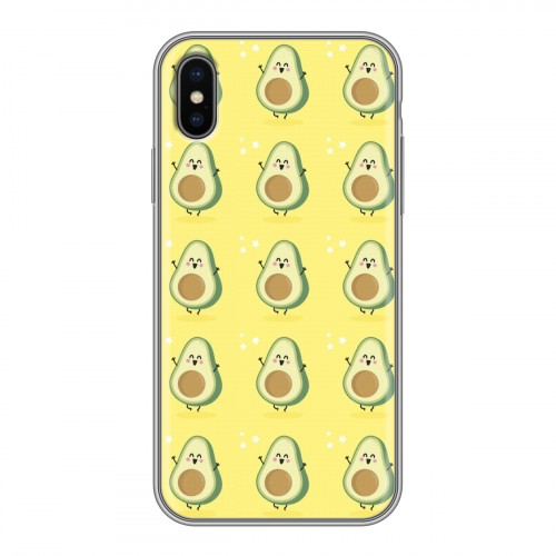 Дизайнерский силиконовый чехол для Iphone x10 Веселое авокадо