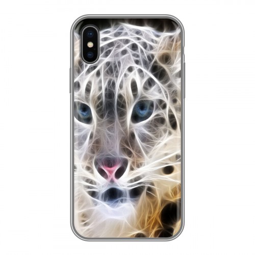 Дизайнерский силиконовый чехол для Iphone x10 Леопард