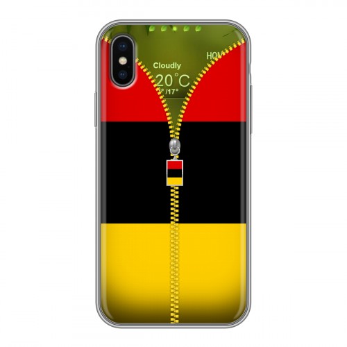Дизайнерский силиконовый чехол для Iphone x10 Флаг Германии