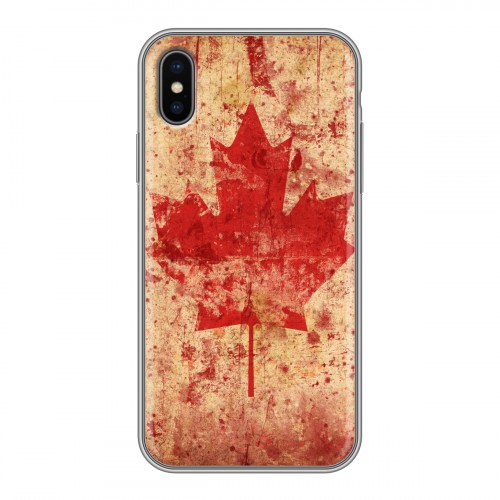Дизайнерский силиконовый чехол для Iphone x10 Флаг Канады