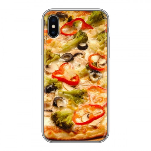Дизайнерский силиконовый чехол для Iphone x10 Пицца