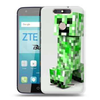 Дизайнерский силиконовый чехол для ZTE Blade V8 Lite Minecraft (на заказ)