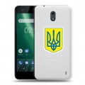 Полупрозрачный дизайнерский пластиковый чехол для Nokia 2 Флаг Украины