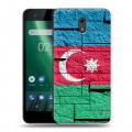 Дизайнерский пластиковый чехол для Nokia 2 Флаг Азербайджана