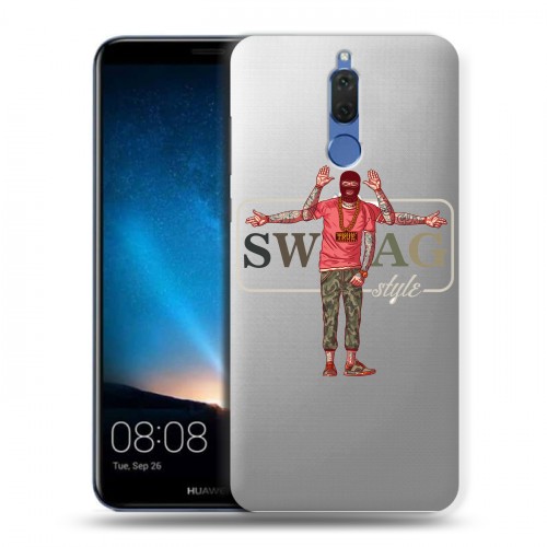 Полупрозрачный дизайнерский пластиковый чехол для Huawei Nova 2i Прозрачное SWAG