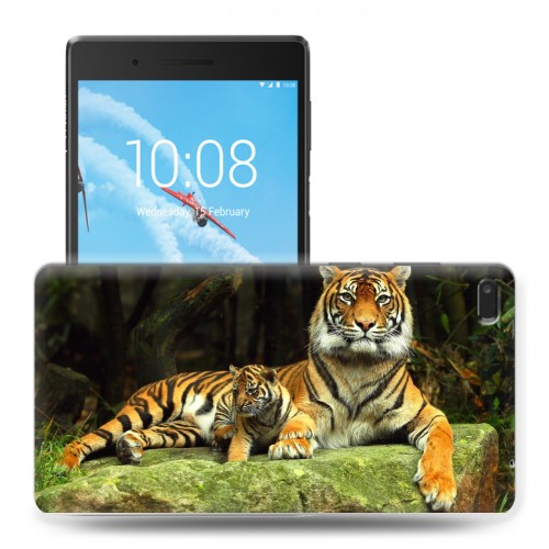 Дизайнерский силиконовый чехол для Lenovo Tab 4 7 Essential Тигры
