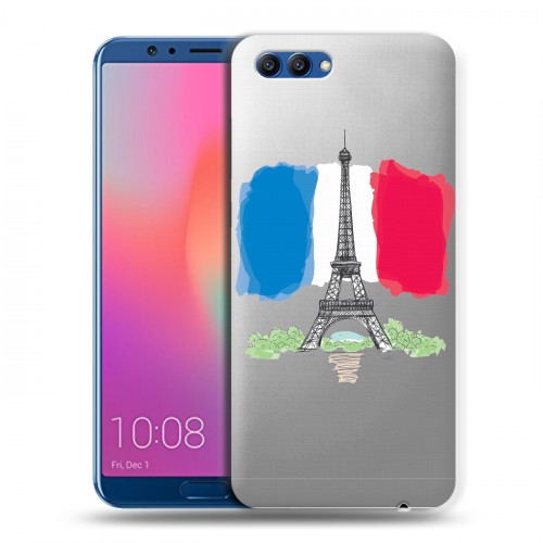Полупрозрачный дизайнерский пластиковый чехол для Huawei Honor View 10 Флаг Франции
