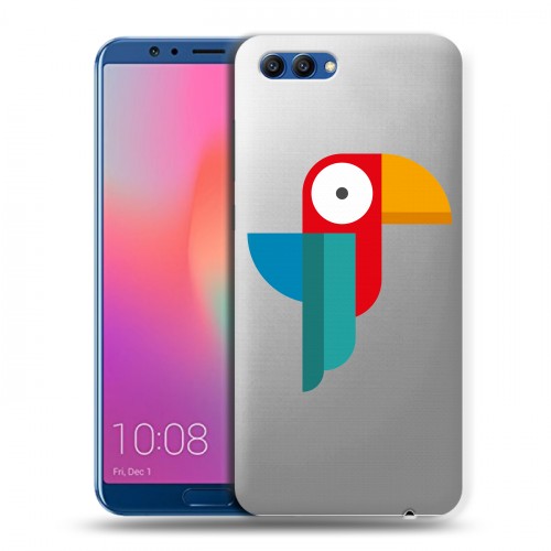 Полупрозрачный дизайнерский пластиковый чехол для Huawei Honor View 10 Прозрачные попугаи