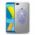 Полупрозрачный дизайнерский пластиковый чехол для Huawei Honor 9 Lite Прозрачные черепа 2