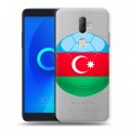Полупрозрачный дизайнерский пластиковый чехол для Alcatel 3V Флаг Азербайджана