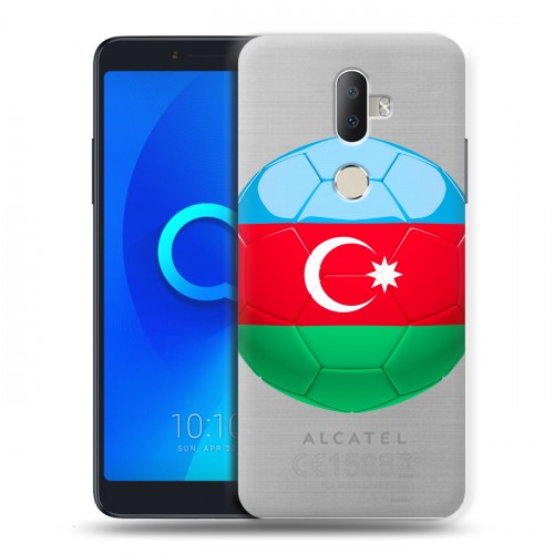 Полупрозрачный дизайнерский пластиковый чехол для Alcatel 3V Флаг Азербайджана