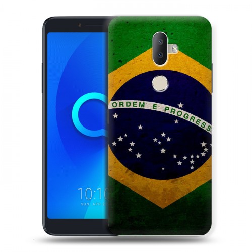 Дизайнерский пластиковый чехол для Alcatel 3V Флаг Бразилии