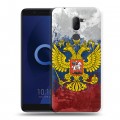Дизайнерский пластиковый чехол для Alcatel 3X Российский флаг и герб