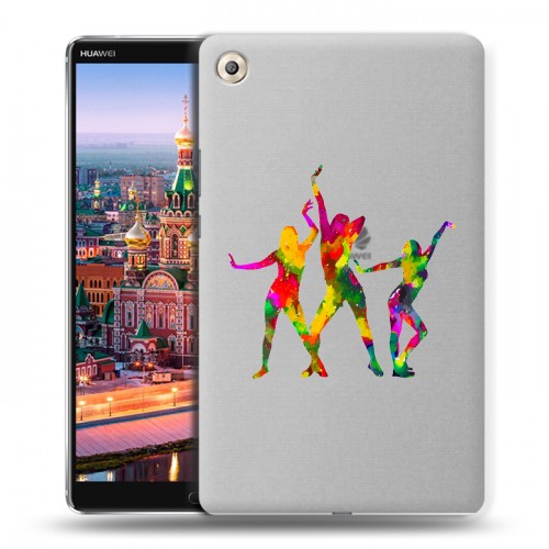 Полупрозрачный дизайнерский пластиковый чехол для Huawei MediaPad M5 8.4 Прозрачные танцоры