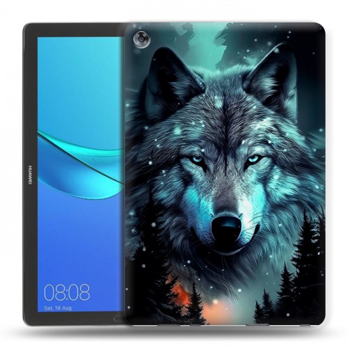 Дизайнерский силиконовый чехол для Huawei MediaPad M5 10.8 Волк и луна