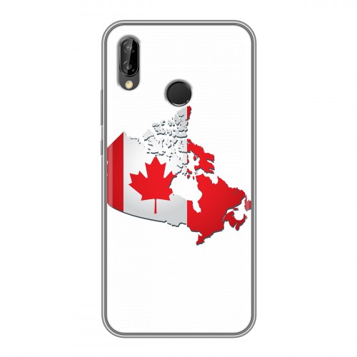 Дизайнерский силиконовый чехол для Huawei P20 Lite Флаг Канады