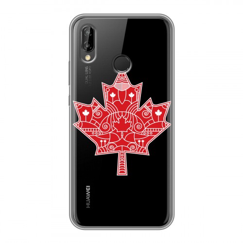 Полупрозрачный дизайнерский пластиковый чехол для Huawei P20 Lite Флаг Канады