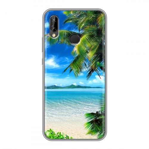 Дизайнерский силиконовый чехол для Huawei P20 Lite Пляж