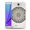 Полупрозрачный дизайнерский пластиковый чехол для Samsung Galaxy Note 2 Полупрозрачные мандалы