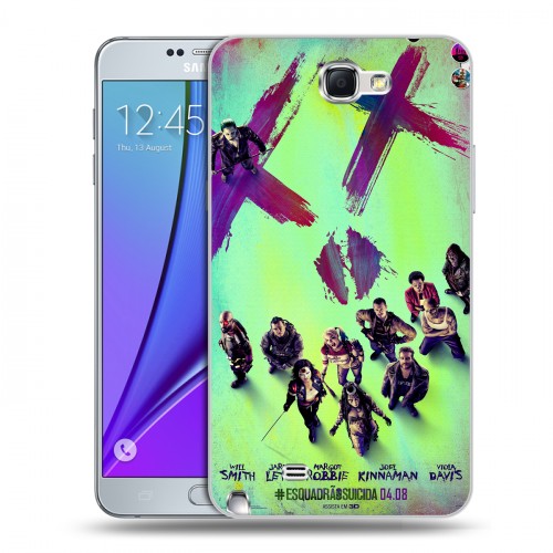 Дизайнерский пластиковый чехол для Samsung Galaxy Note 2 Отряд самоубийц