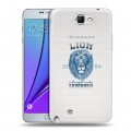 Полупрозрачный дизайнерский пластиковый чехол для Samsung Galaxy Note 2 Символика льва