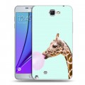 Дизайнерский пластиковый чехол для Samsung Galaxy Note 2 Мятные звери