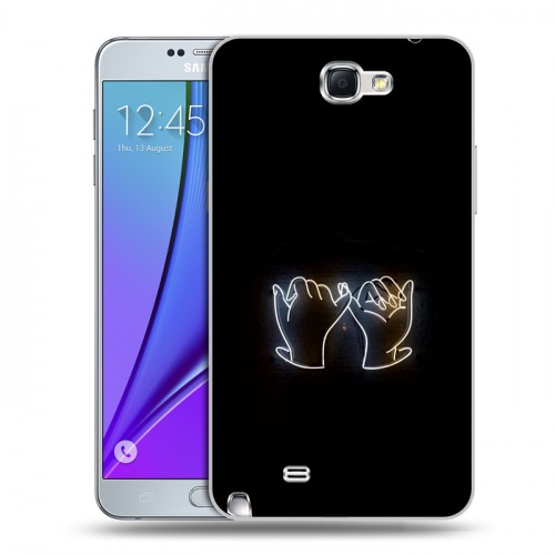 Дизайнерский пластиковый чехол для Samsung Galaxy Note 2 Неоновые образы
