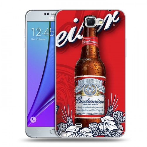 Дизайнерский пластиковый чехол для Samsung Galaxy Note 2 Budweiser