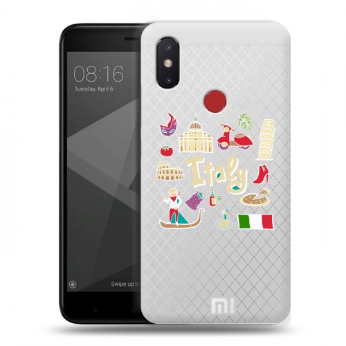 Полупрозрачный дизайнерский пластиковый чехол для Xiaomi Mi8 SE Флаг Италии