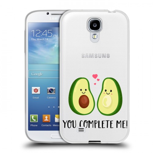 Полупрозрачный дизайнерский пластиковый чехол для Samsung Galaxy S4 Парочка Авокадо