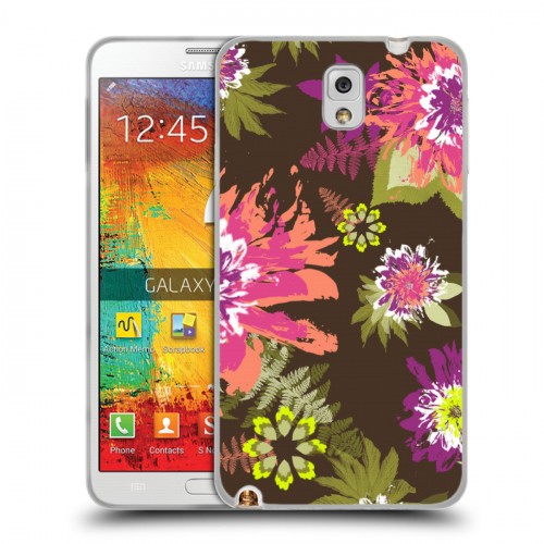 Дизайнерский пластиковый чехол для Samsung Galaxy Note 3 Цветочные паттерны