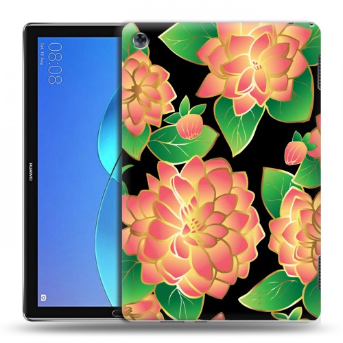Дизайнерский силиконовый чехол для Huawei MediaPad M5 Lite Люксовые цветы