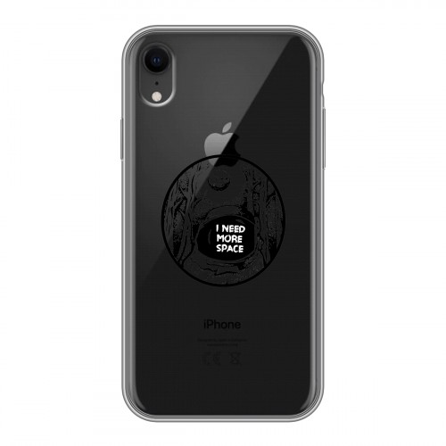 Полупрозрачный дизайнерский силиконовый чехол для Iphone Xr Прозрачный космос