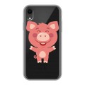 Полупрозрачный дизайнерский силиконовый чехол для Iphone Xr Прозрачные свинки