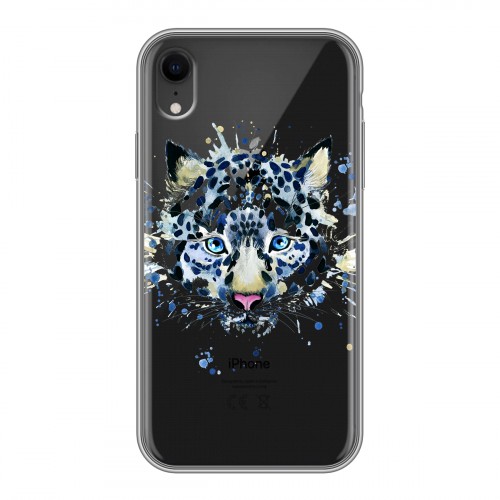 Полупрозрачный дизайнерский пластиковый чехол для Iphone Xr Прозрачные леопарды