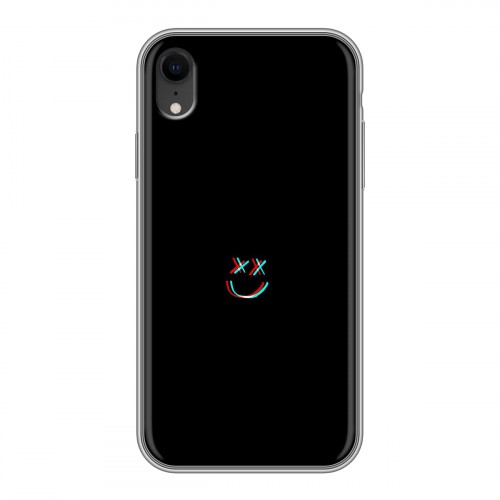 Дизайнерский силиконовый чехол для Iphone Xr Минимализм на черном