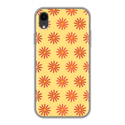 Дизайнерский силиконовый чехол для Iphone Xr Бежевые цветы