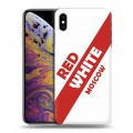 Дизайнерский силиконовый чехол для Iphone Xs Max Red White Fans