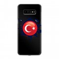 Полупрозрачный дизайнерский пластиковый чехол для Samsung Galaxy S10 Plus Флаг Турции