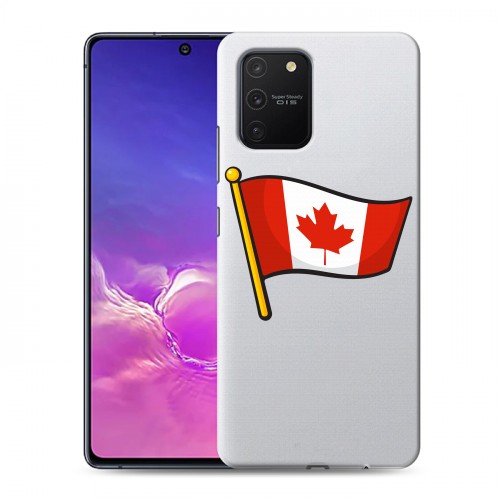 Полупрозрачный дизайнерский силиконовый с усиленными углами чехол для Samsung Galaxy S10 Lite Флаг Канады
