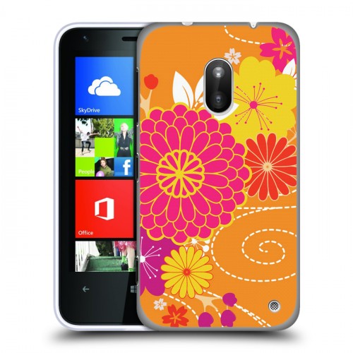 Дизайнерский пластиковый чехол для Nokia Lumia 620 Цветы кимоно
