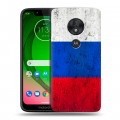 Дизайнерский пластиковый чехол для Motorola Moto G7 Play Российский флаг