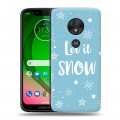 Дизайнерский пластиковый чехол для Motorola Moto G7 Play снежинки